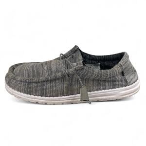 Hey Dude Wally Stretch Gray Canvas Slip On Shoes Men Sz 11 Comfort Casual